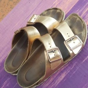 Rose Gold Metallic Birkenstocks size 11
